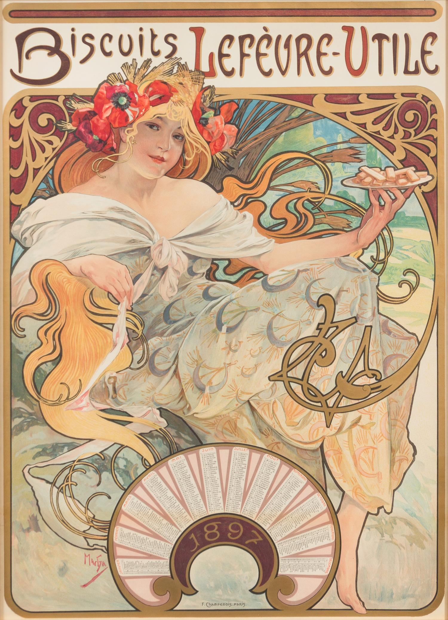 Alphonse Mucha, (Czech, 1860-1939), Biscuits Lefevre-Utile, 1897