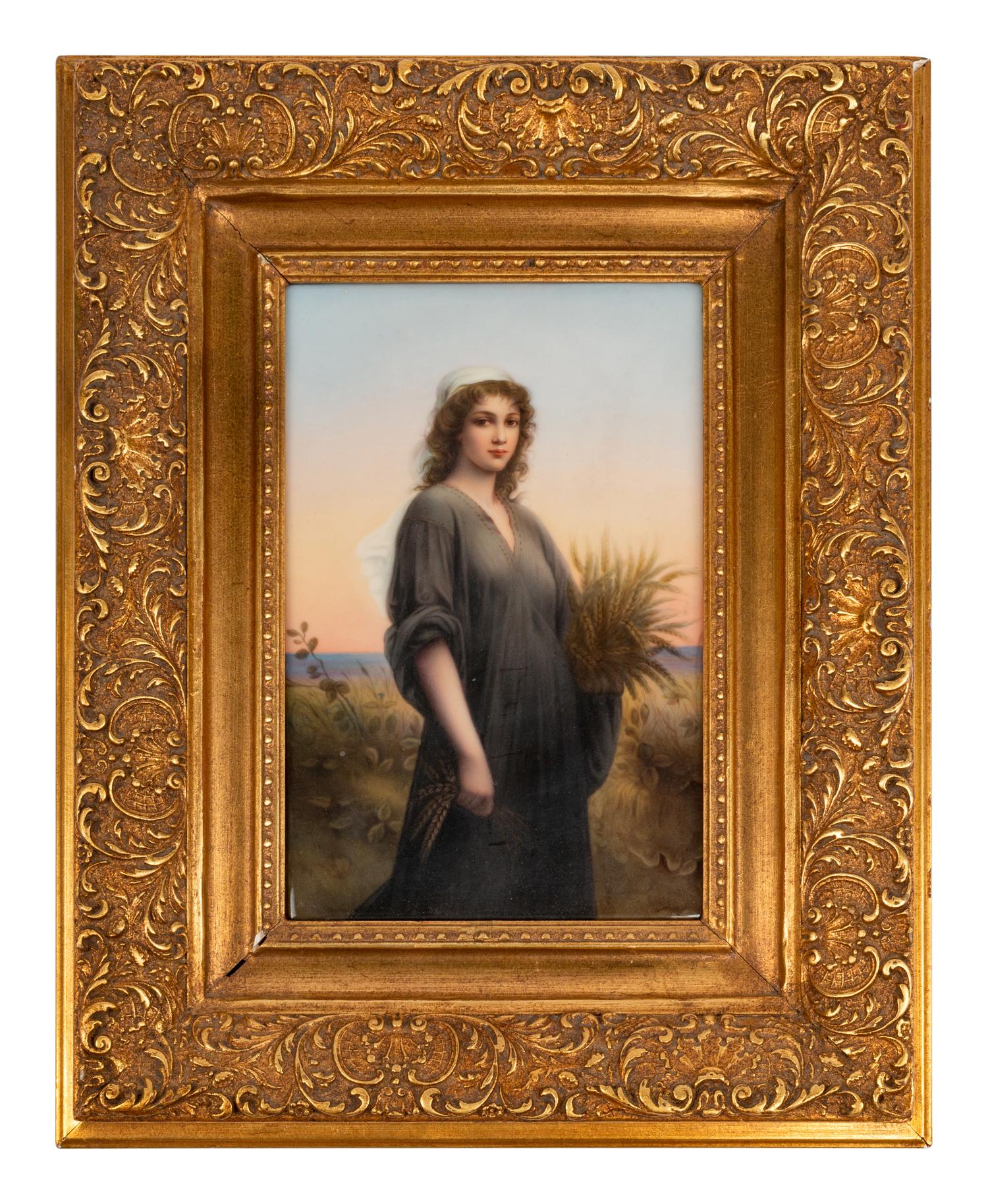 A Berlin (K.P.M.) Porcelain Plaque After Charles Landelle