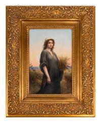 A Berlin (K.P.M.) Porcelain Plaque After Charles Landelle