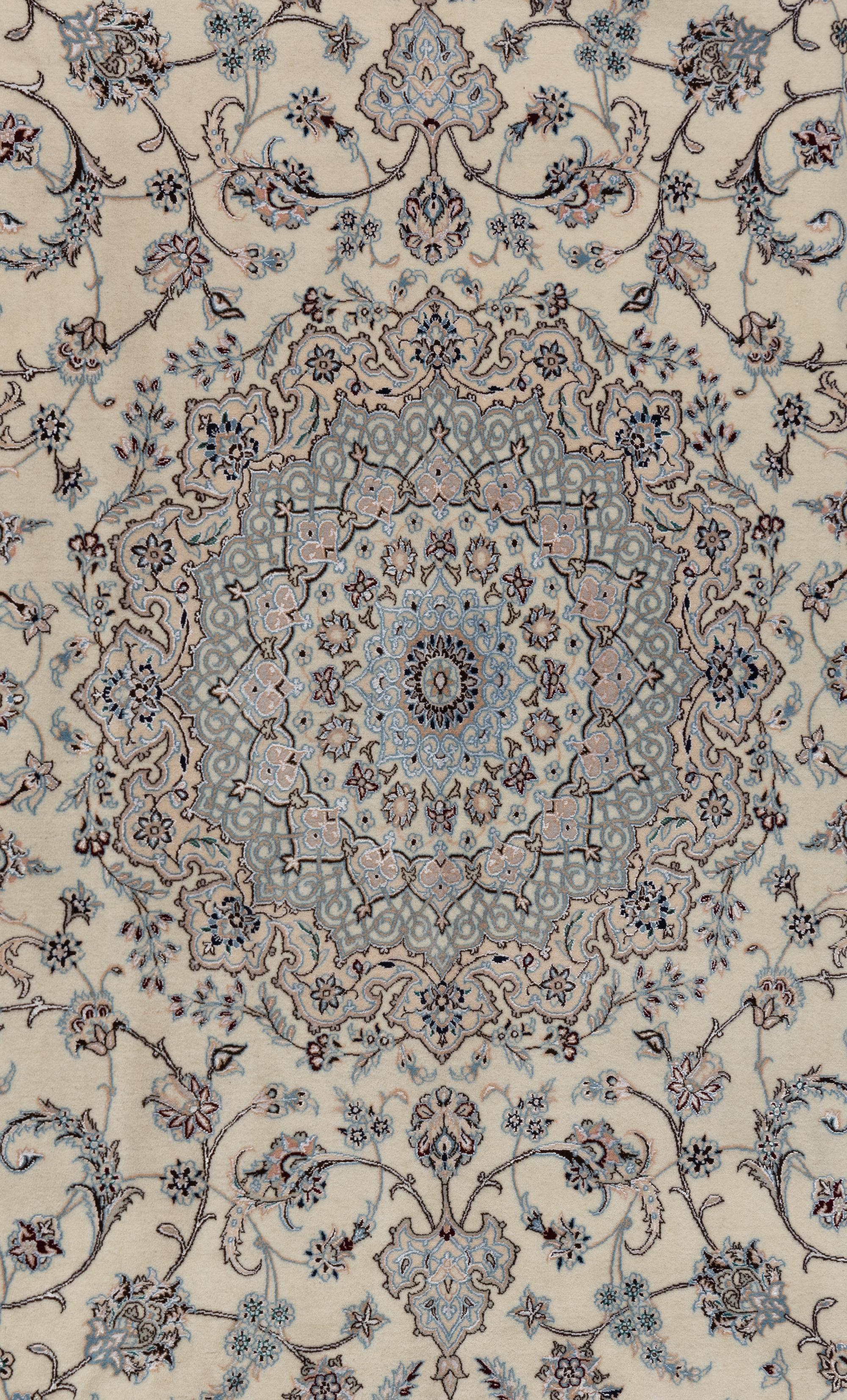 A Nain Wool and Silk Rug
