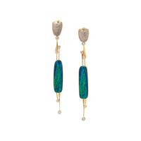 RICHARD KIMBALL, DIAMOND AND OPAL DOUBLET EARRINGS