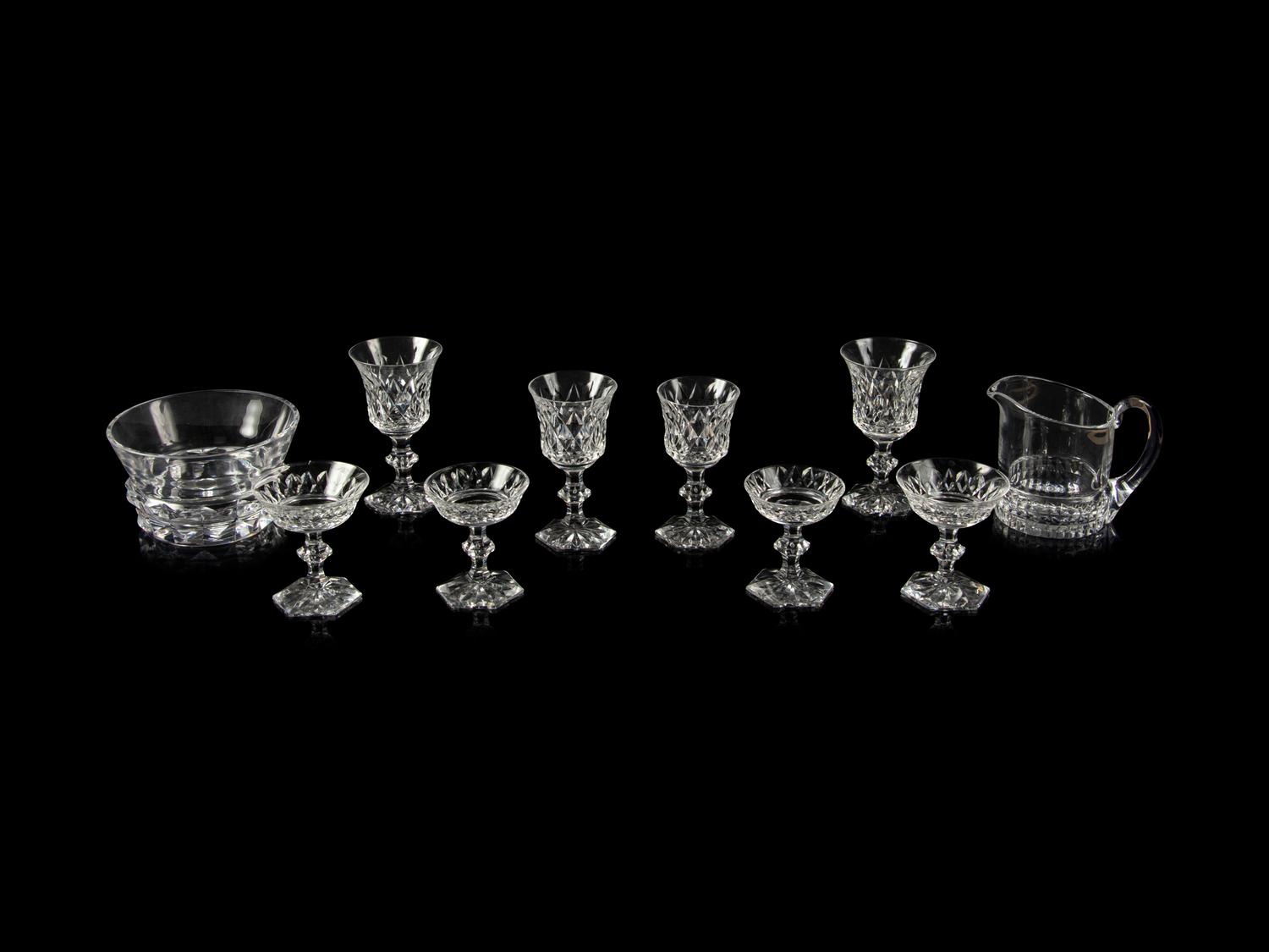 A Val Saint Lambert Cut Glass Stemware Service