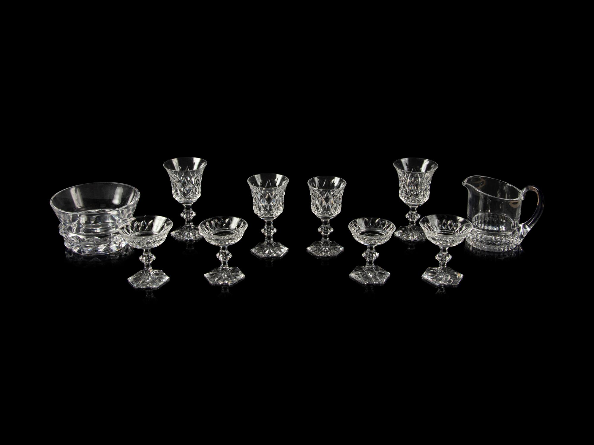 A Val Saint Lambert Cut Glass Stemware Service