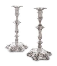 A Pair of Silver-Plate Candlesticks
