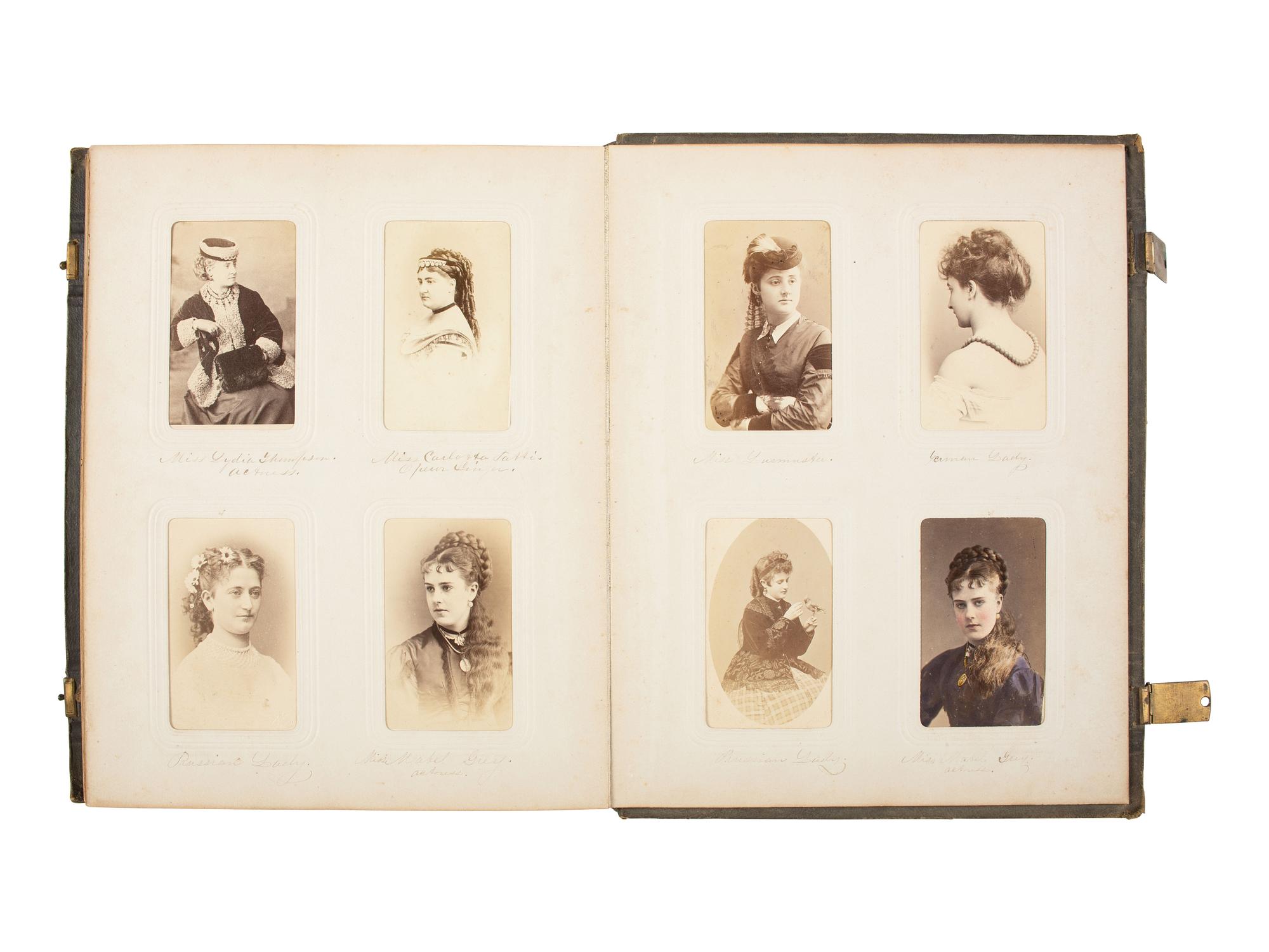 [EARLY PHOTOG.] CDV album of European and American notables, incl. royalty, statesmen, and authors.