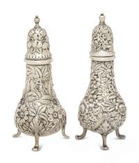 Two S. Kirk and Son Silver Repousse Casters