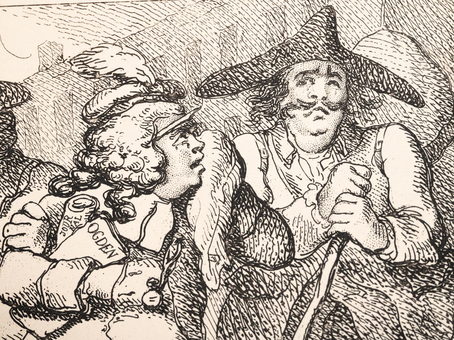 A group of six prints ( The Dance of Death; Dr. Syntax Pursued by a Bull; Dr. Syntax Sells Grizzle; Vision of Skulls; The Cellar Quartette; Setting Out from Edinburgh )