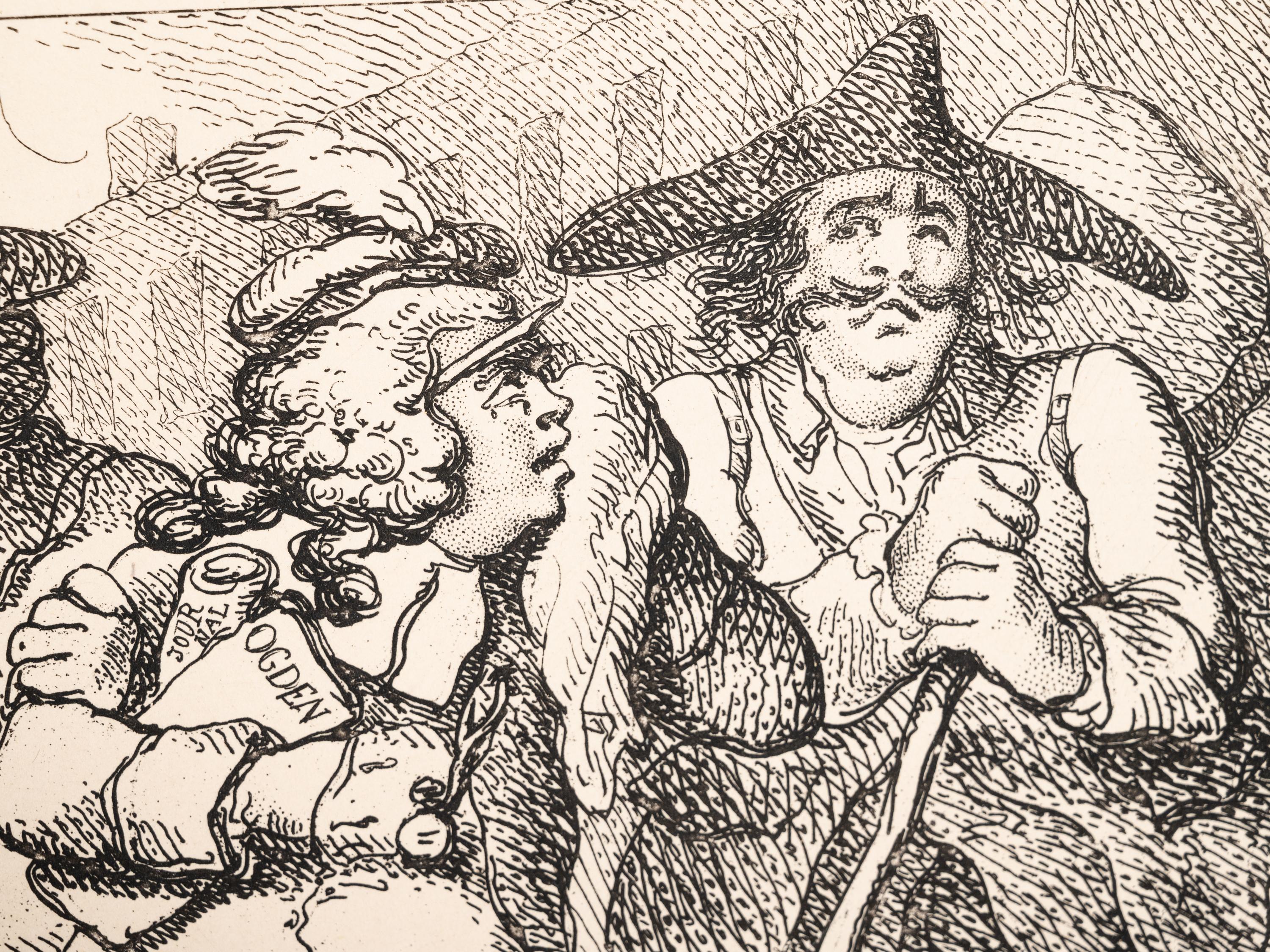 A group of six prints ( The Dance of Death; Dr. Syntax Pursued by a Bull; Dr. Syntax Sells Grizzle; Vision of Skulls; The Cellar Quartette; Setting Out from Edinburgh )