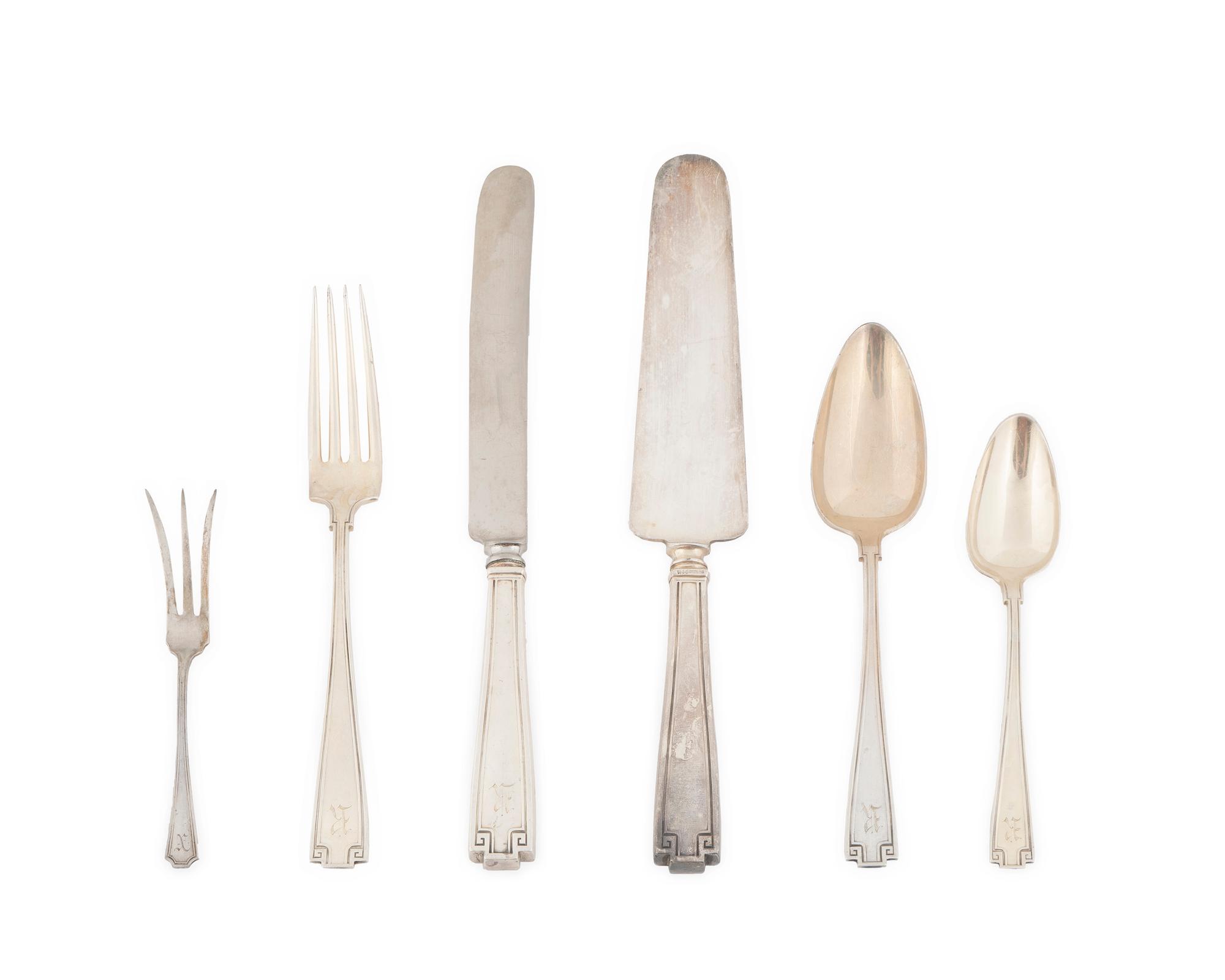 An American Silver Part Flatware Service — Gorham Manufacturing Co., Providence, Rhode Island, in the Etruscan Pattern