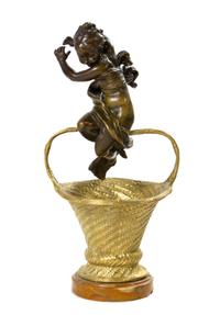 A French Bronze Figure, Gustave Joseph Cheret (1838-1894), Height 17 1/2 inches.