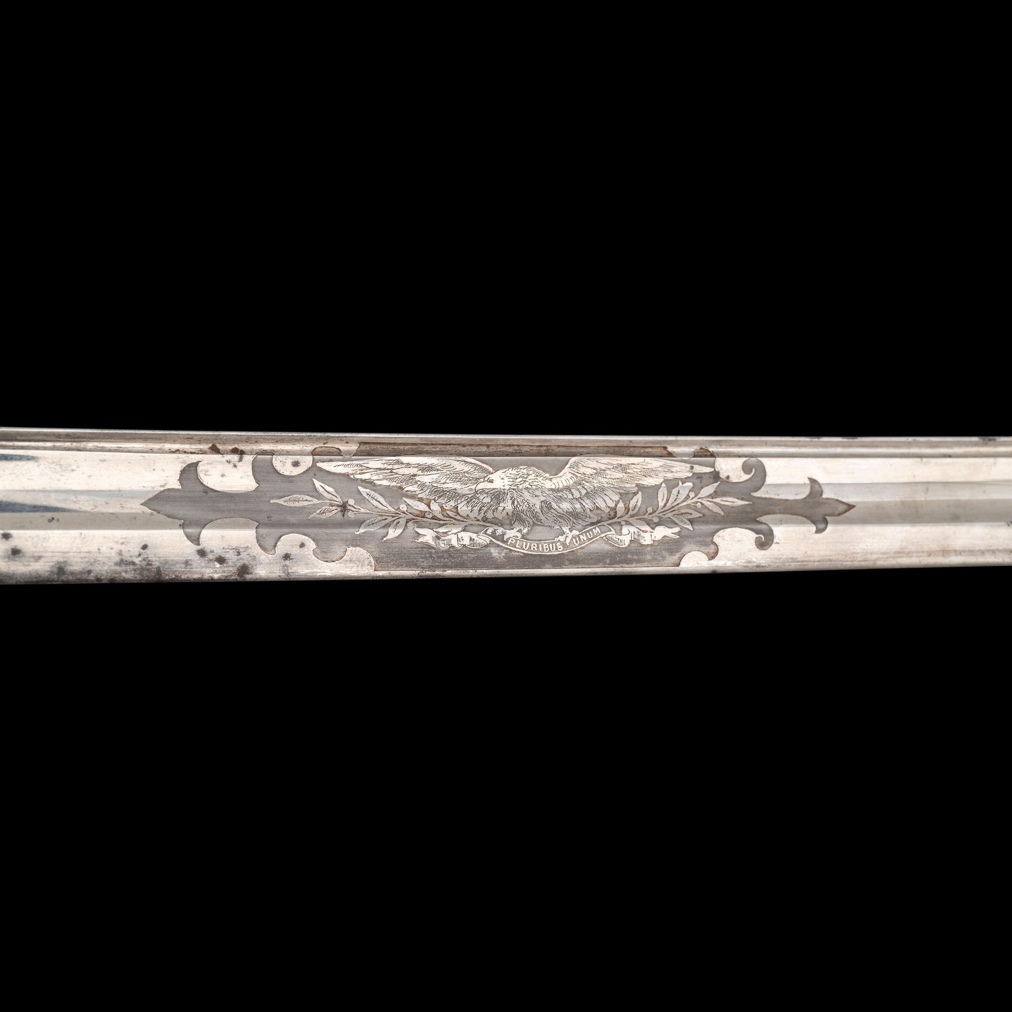 Cased Clauberg Model 1850 Foot Officers Sword Presented to Lt. Asaph Dodge of the 116th NY with Belt and Sash