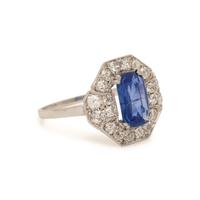 KASHMIR SAPPHIRE AND DIAMOND RING