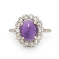 AMETHYST AND DIAMOND RING