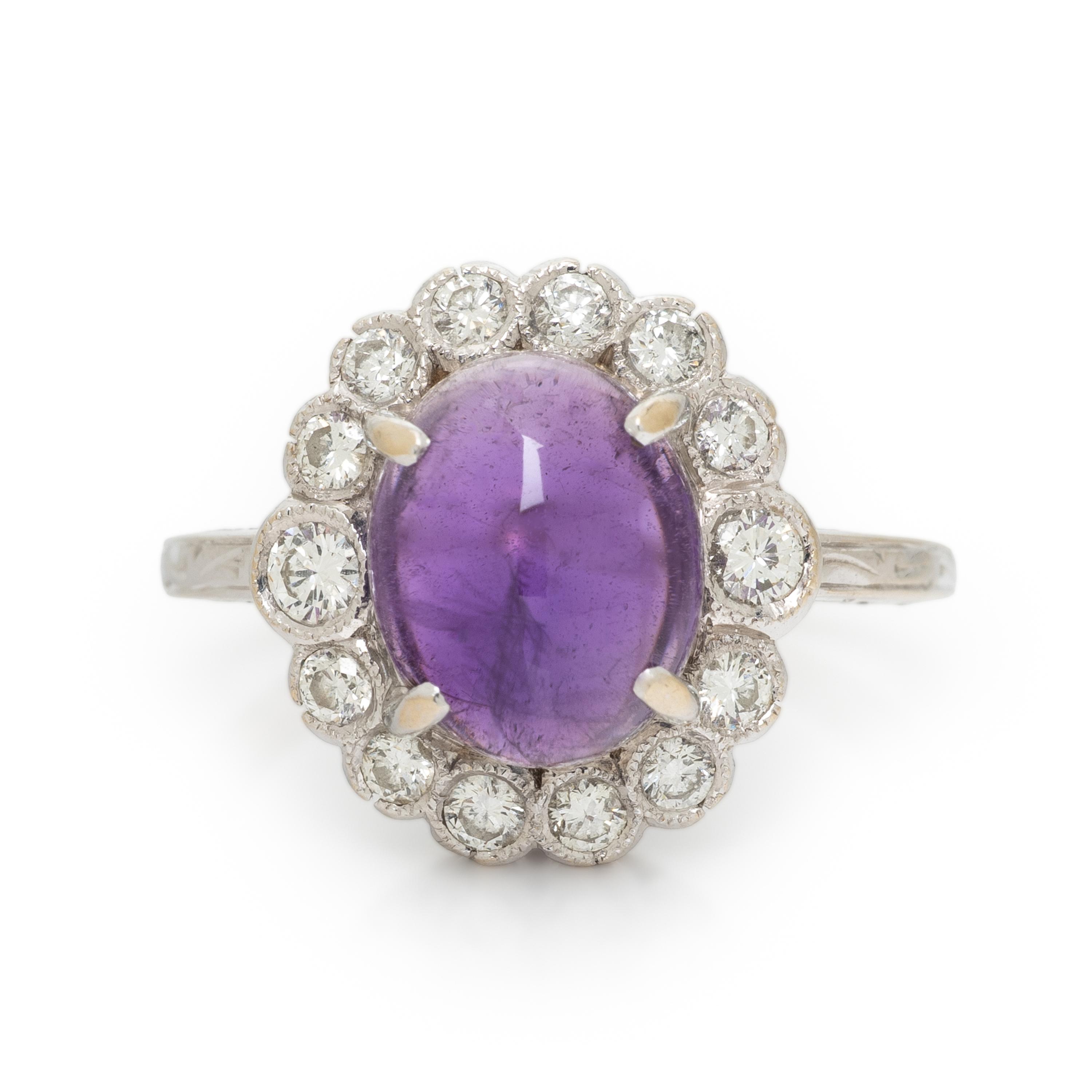 AMETHYST AND DIAMOND RING
