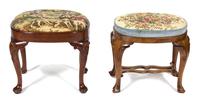 A Group of Four Foot Stools Height of largest 20 x width 23 x depth 16 inches. — 20TH CENTURY