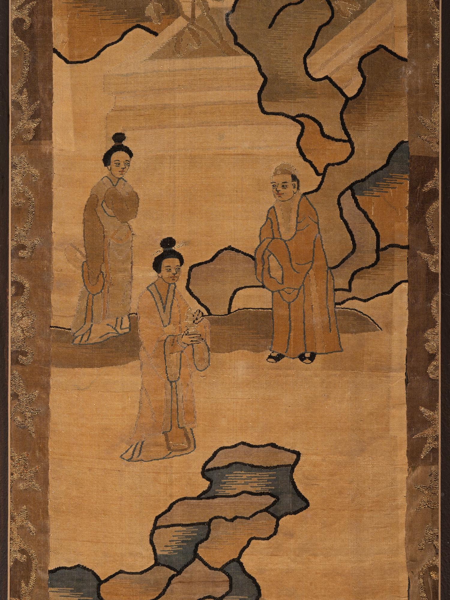 Two Kesi Woven Silk 'Figure' Panels