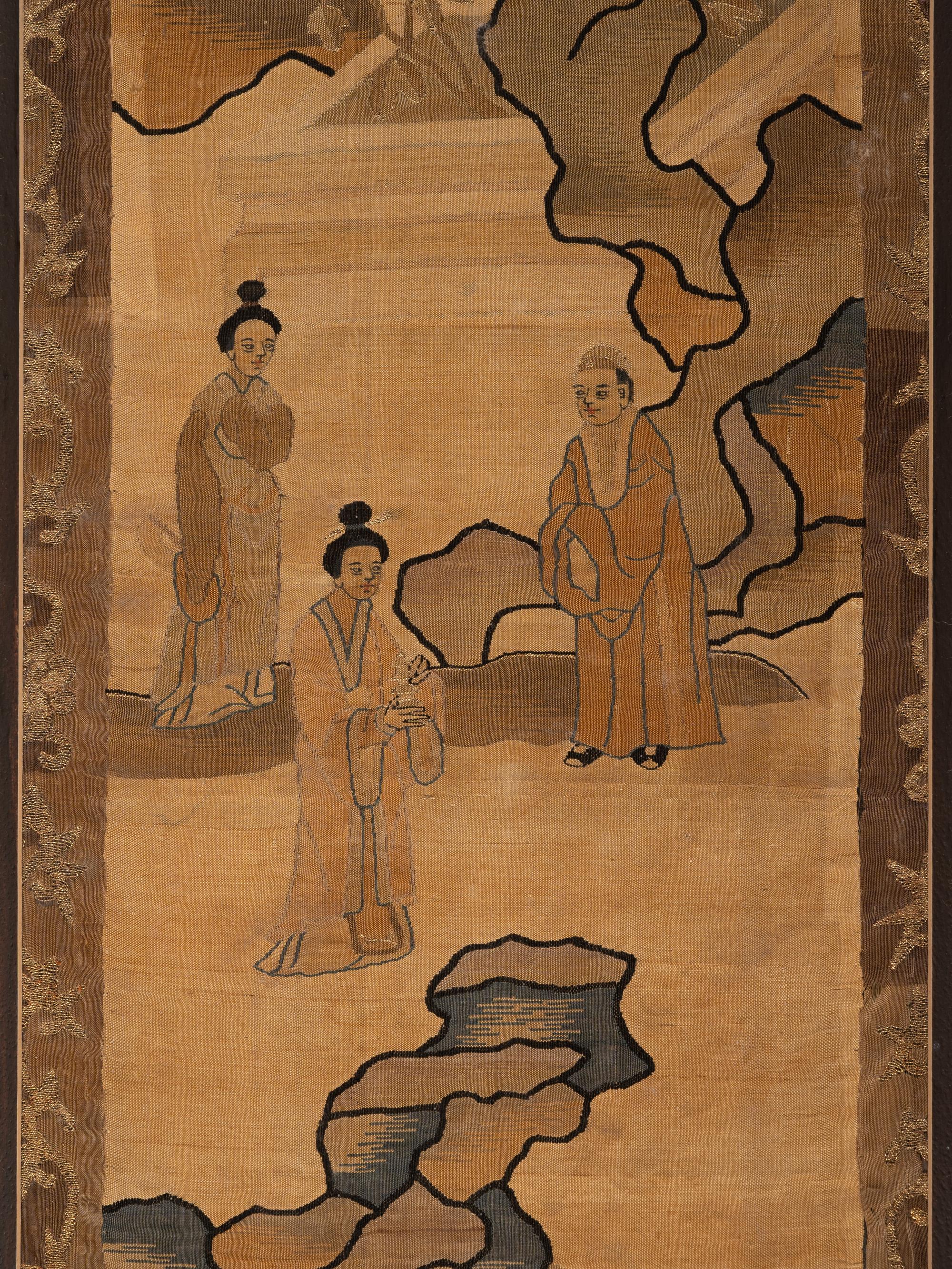 Two Kesi Woven Silk 'Figure' Panels