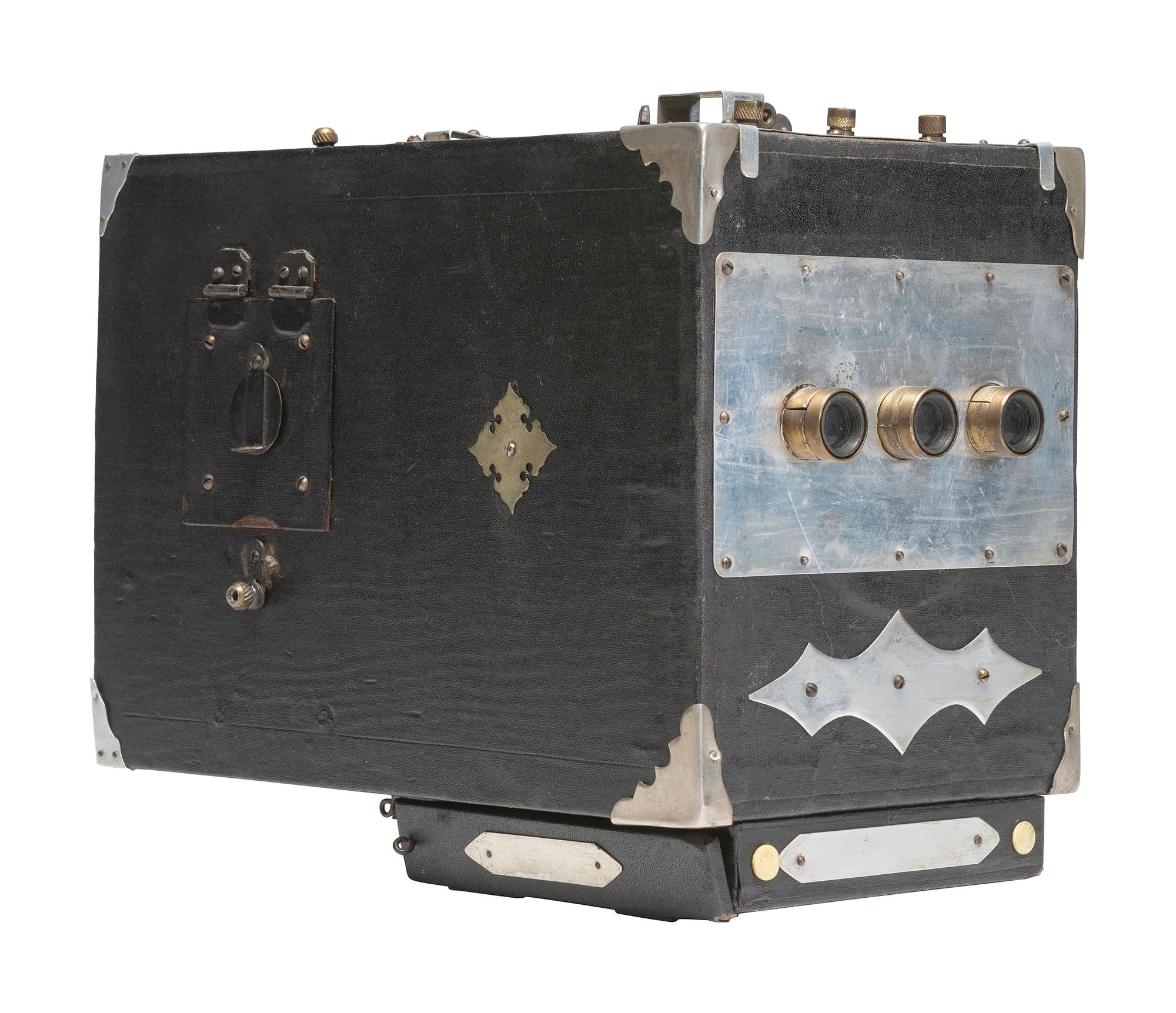 [CAMERAS] 2 tintype cameras, incl. Nodark wooden box camera and unique camera, with Model A Instant.