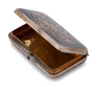 A Persian Silver and Niello Cigarette Case