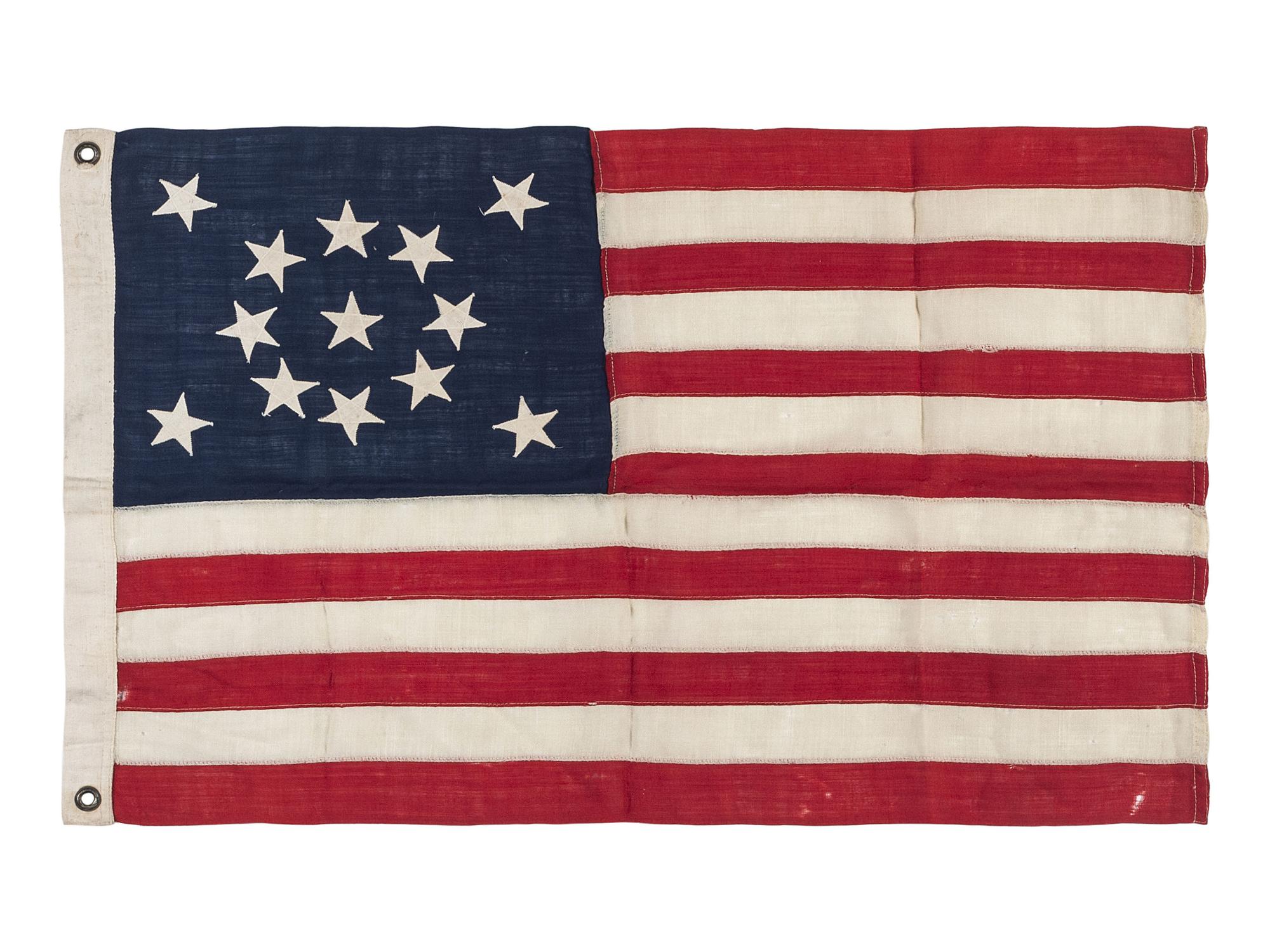 [FLAGS]. 13-star American Centennial flag. Ca 1876 or after.