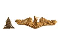 [WORLD WAR II]. US Naval Academy pin for 1923 and submariner's pin belonging to Carl K. Zimmerman, plus 1923 Lucky Bag belonging to J.B. Renn.