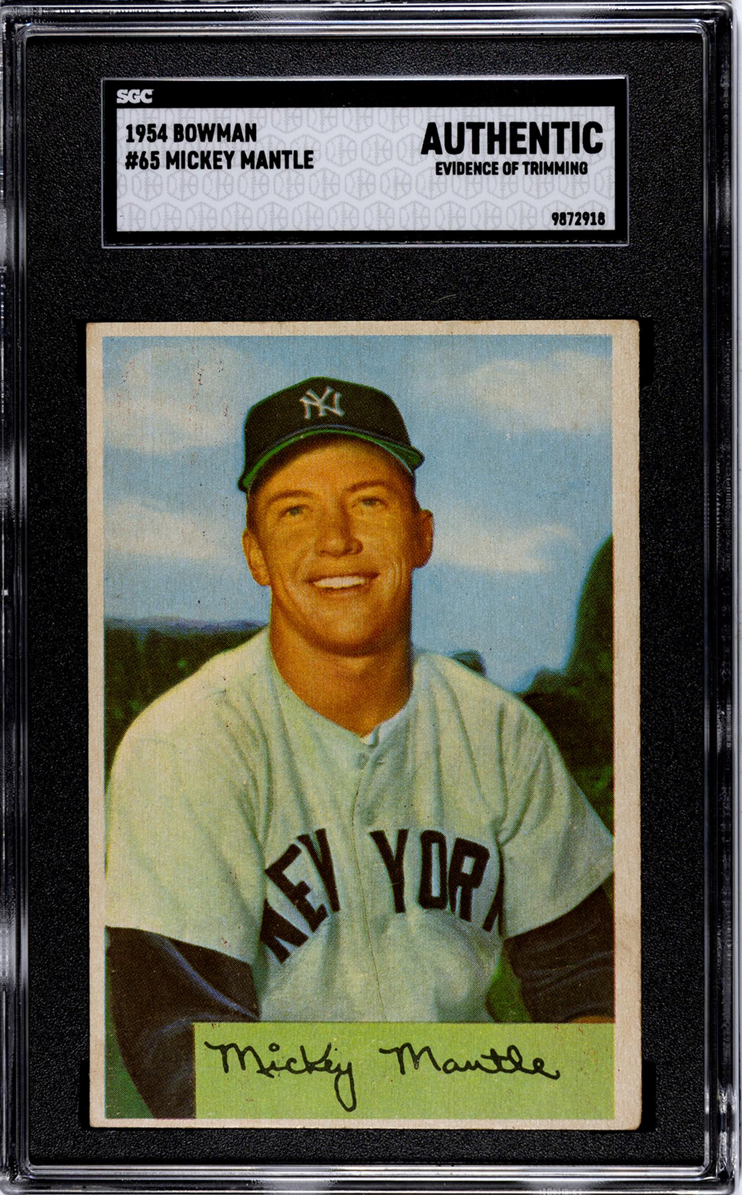 A 1954 Bowman Mickey Mantle Baseball Card (SGC Authentic)