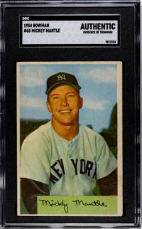 A 1954 Bowman Mickey Mantle Baseball Card (SGC Authentic)