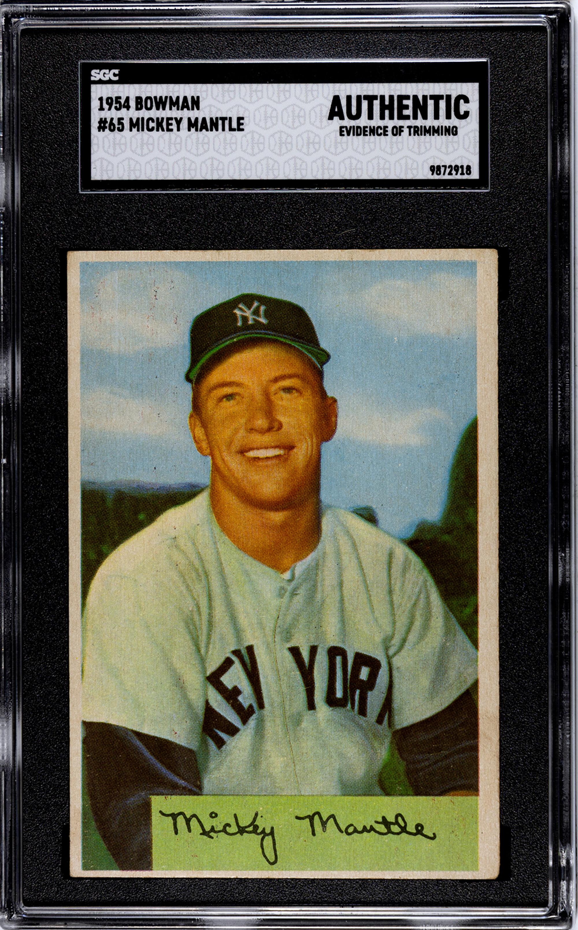 A 1954 Bowman Mickey Mantle Baseball Card (SGC Authentic)