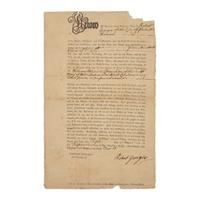 [Colonial America] An Andrew Bradford-Printed Power of Attorney, for a Suit Against William Bladwell, Commander of the Swift , a Man of War Stationed in North Carolina