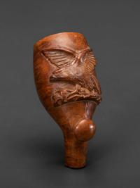 A Patriotic Folk Art Eagle Carved Wood Pipe Head