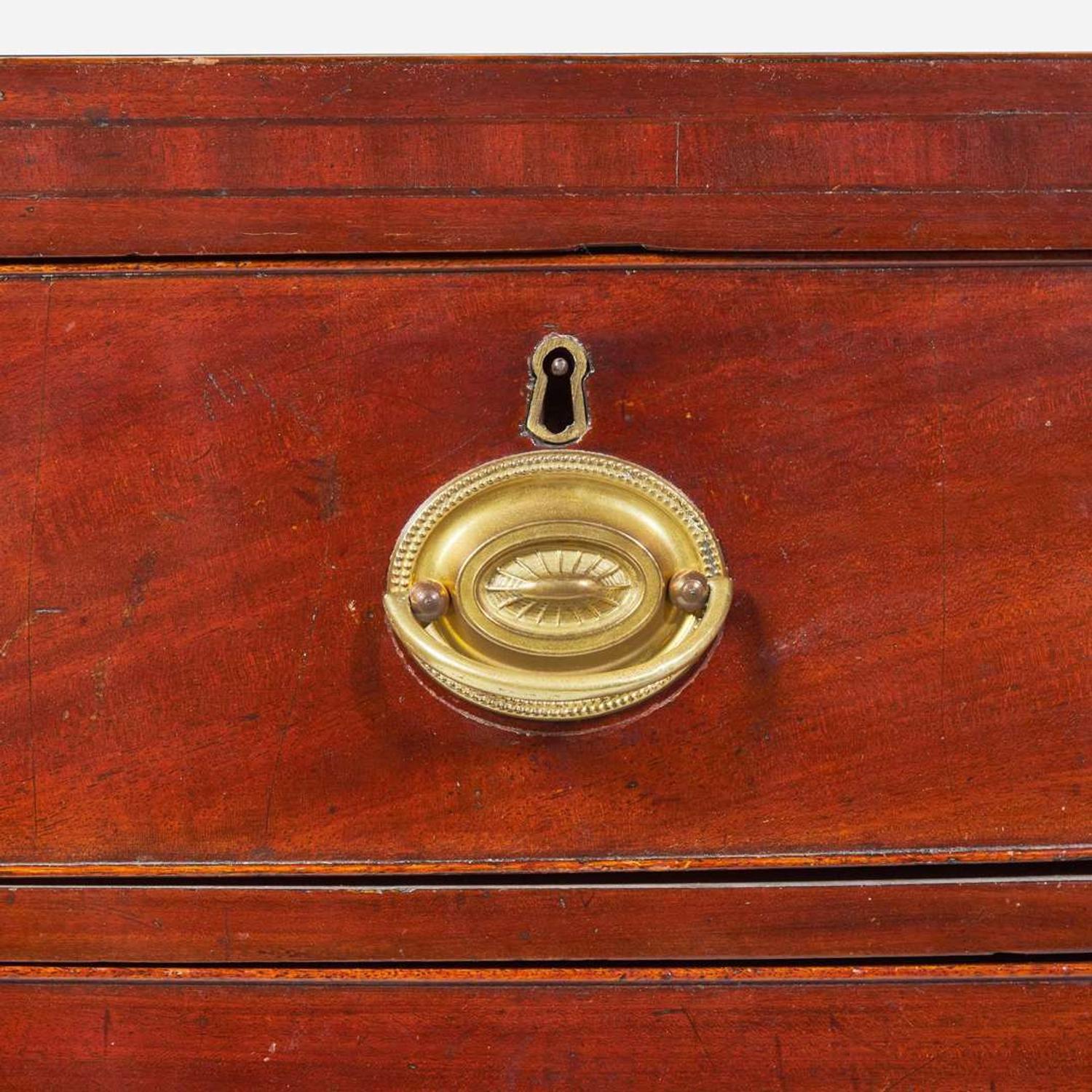 A George III bowfront mahogany chest of drawers circa 1790