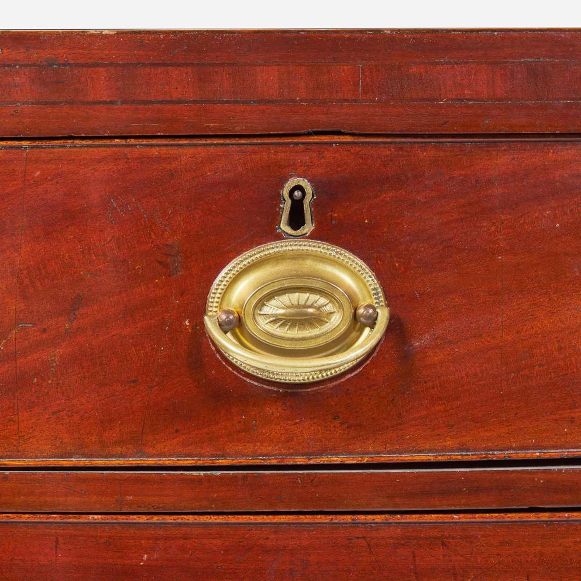 A George III bowfront mahogany chest of drawers circa 1790