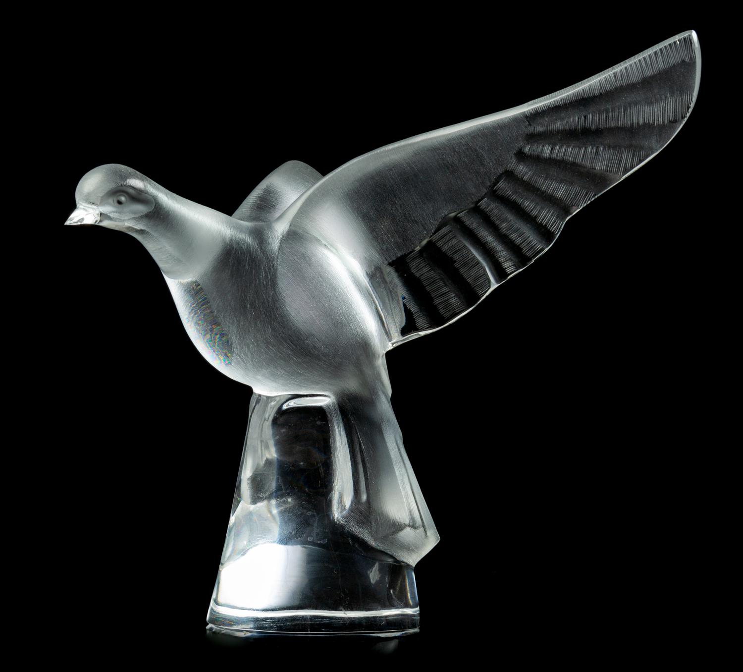 A Lalique Molded and Frosted Glass Dove