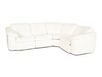 A Contemporary White Leather Sectional Sofa