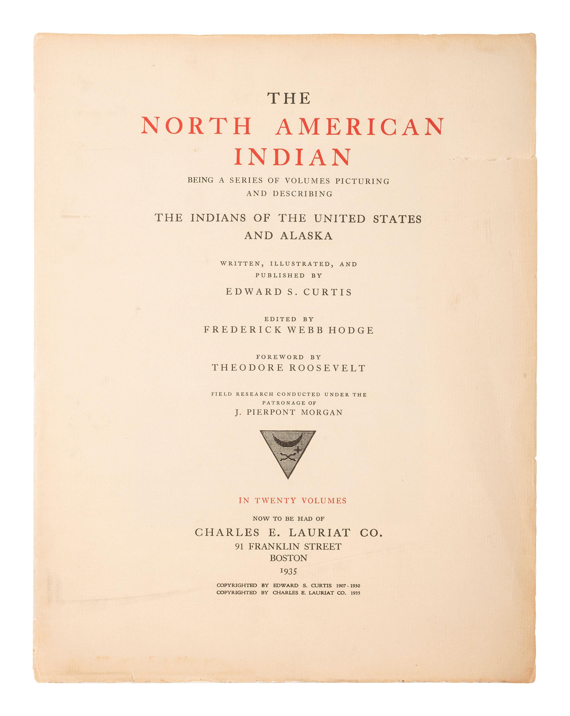 [NATIVE AMERICAN]. CURTIS, Edward (1868-1952). North American Indian Prospectus.