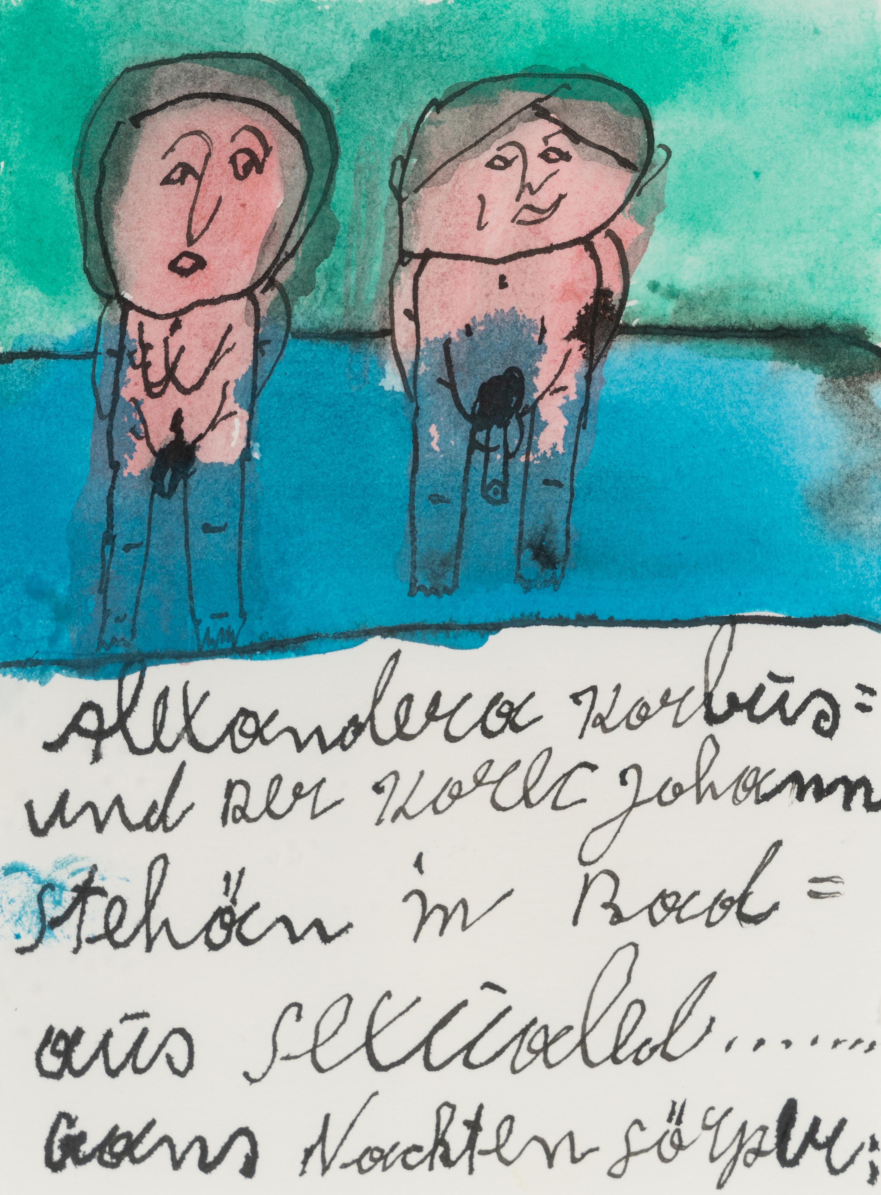 Alexandra Korbus und der Korec Johann Stehoen im Bad (Alexandra Korbus and Korec Johann Standing in the Bath)