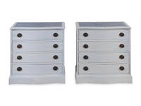A Pair of Blue Painted Chests of Drawers