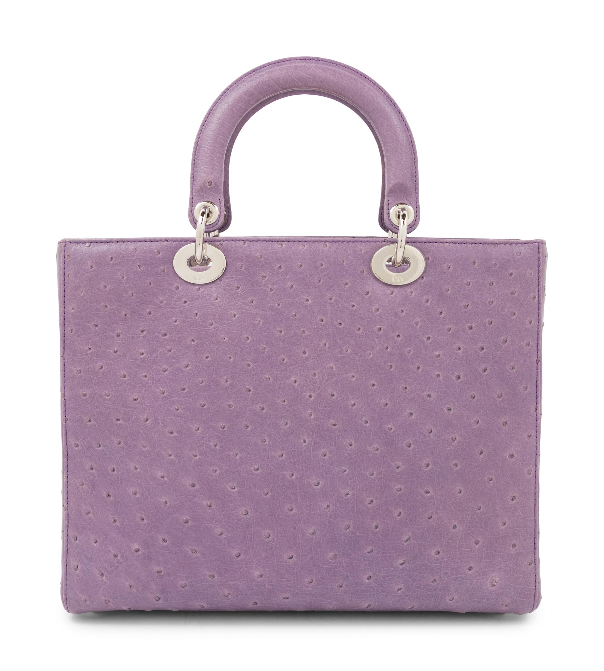 Christian Dior Purple Ostrich Medium Lady Dior Bag, 2011