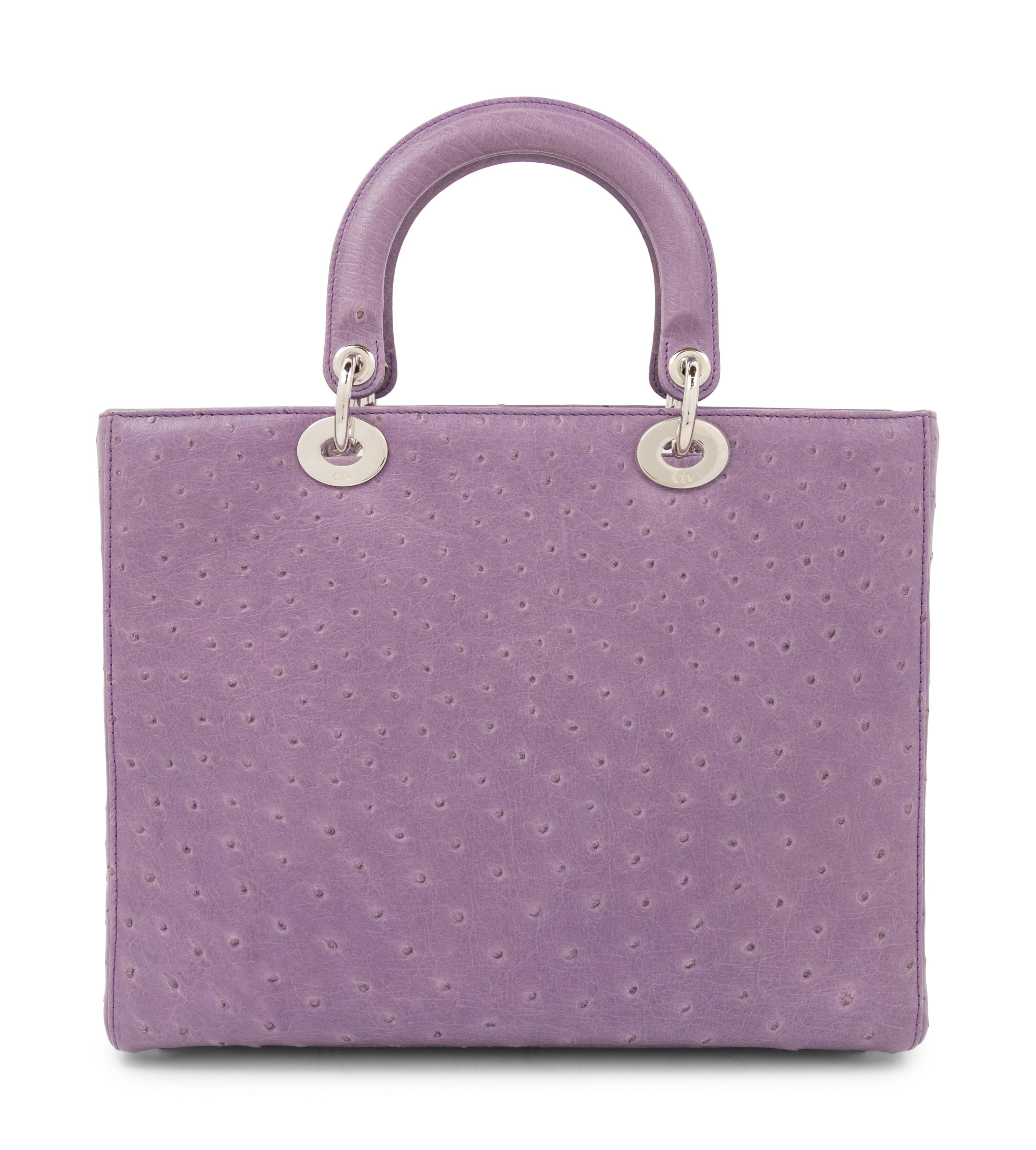Christian Dior Purple Ostrich Medium Lady Dior Bag, 2011