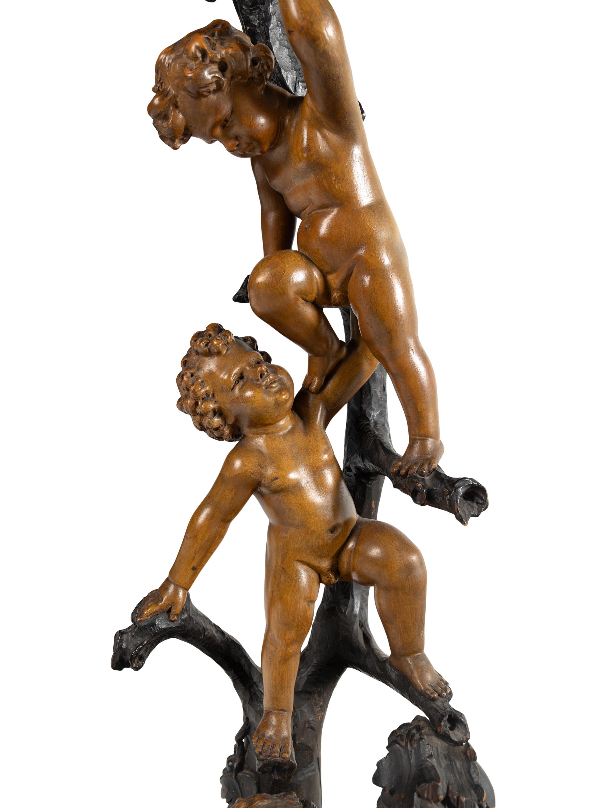 A Venetian Carved Figural Pedestal