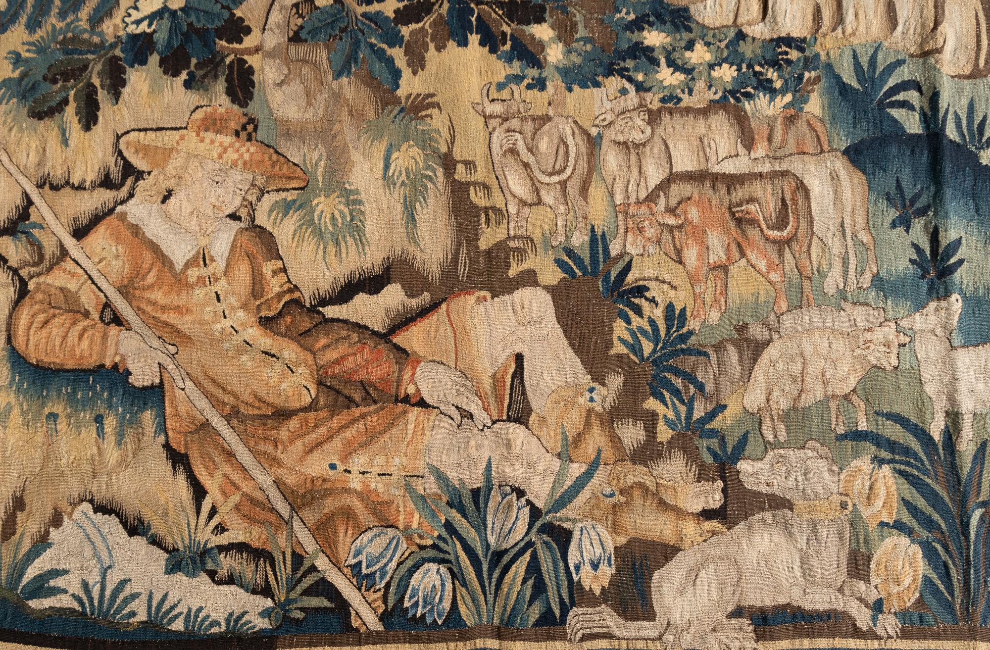 A Pair of Flemish Wool Tapestries Depicting Scenes from the Judgement of Paris