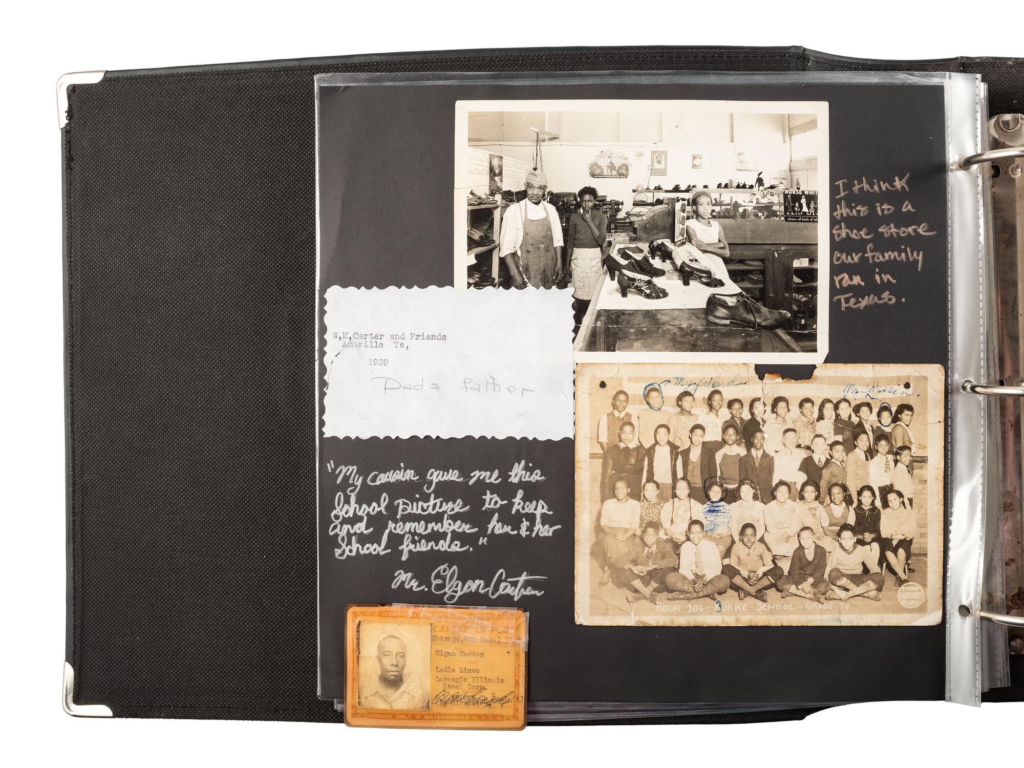 [MILITARIA - VERNACULAR]. Photograph album identified to the Carter family. Ca mid-to-late 20th century.
