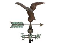 A Molded Copper Seagull-Form Weathervane on Stand