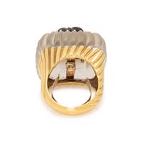HARDSTONE AND DIAMOND RING