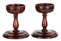 A Pair of English Treen Footed Cups Height 7 1/2 inches. — 19TH CENTURY