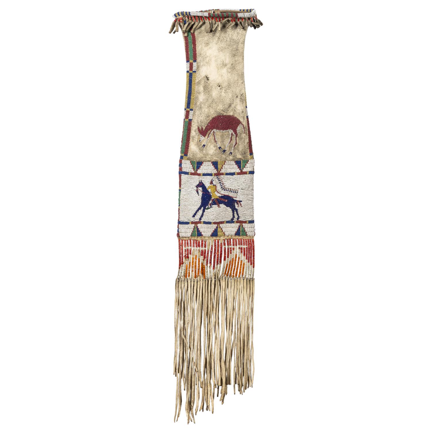 Edith Claymore (Miniconjou, 1858-1910) Attributed, Cheyenne River Pictorial Tobacco Bag