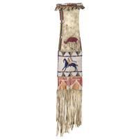 Edith Claymore (Miniconjou, 1858-1910) Attributed, Cheyenne River Pictorial Tobacco Bag
