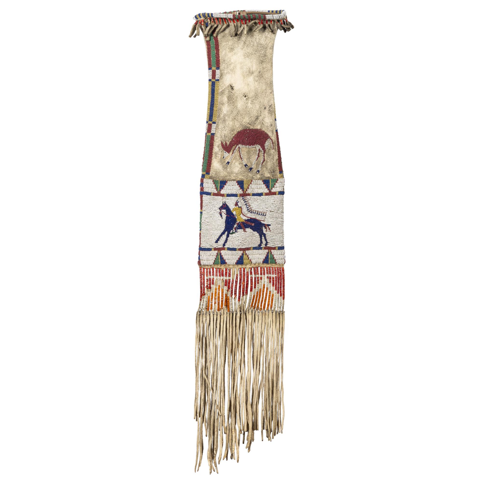 Edith Claymore (Miniconjou, 1858-1910) Attributed, Cheyenne River Pictorial Tobacco Bag