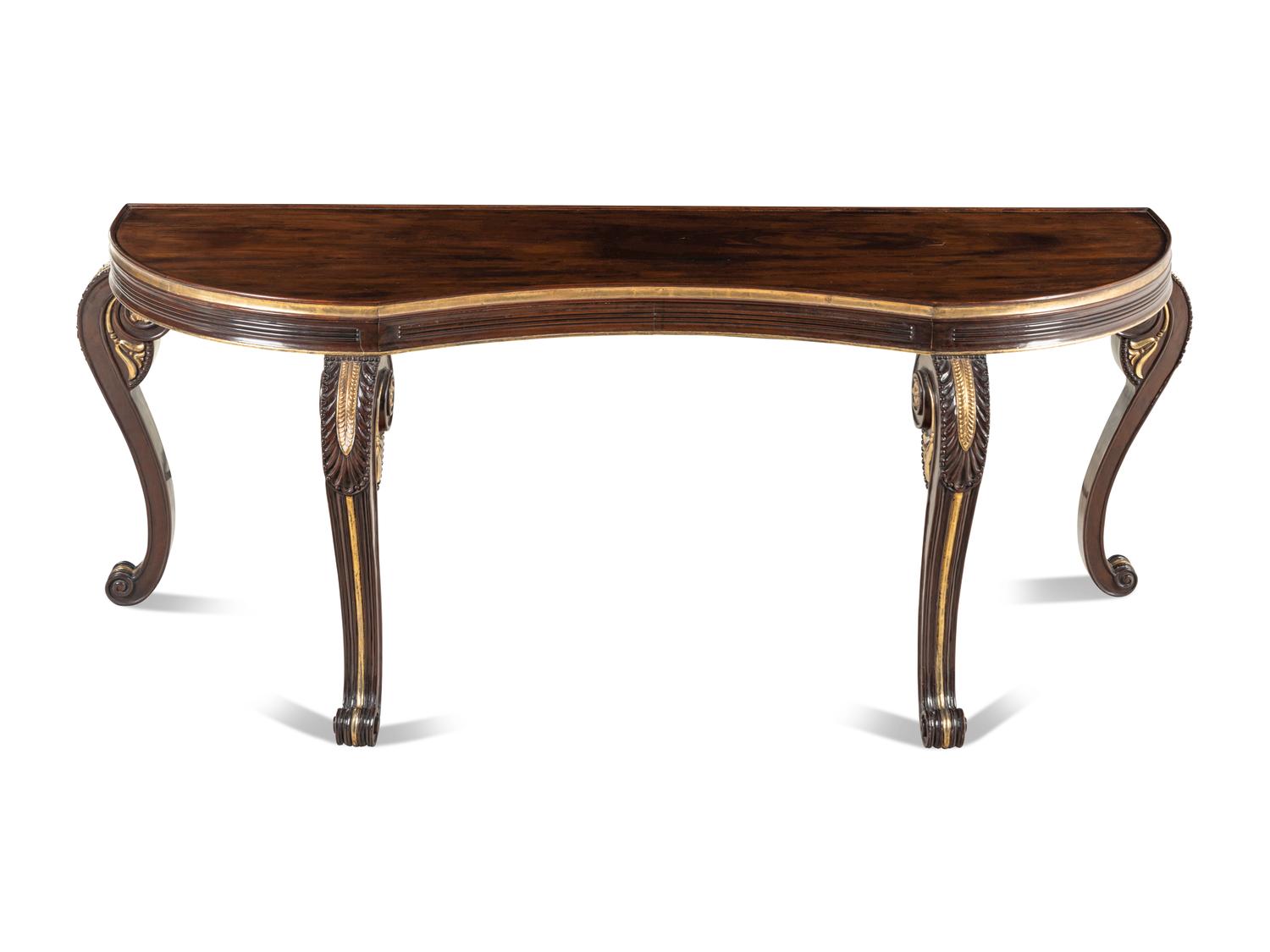 A Dessin Fournir Parcel Gilt Walnut Console Table