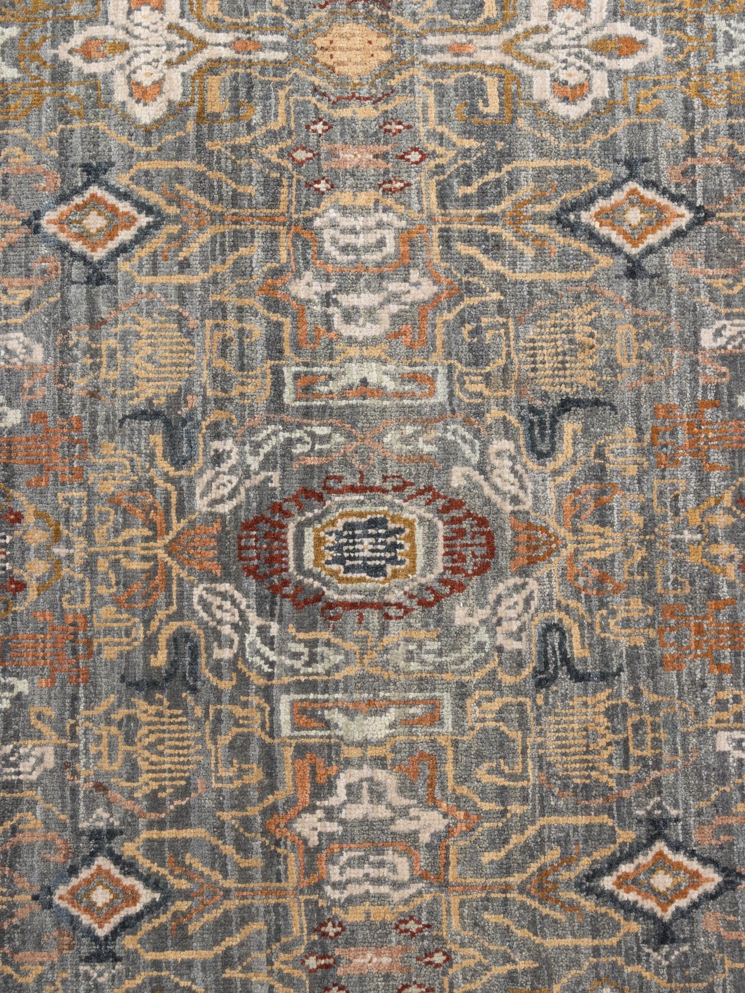 A Contemporary Fireplace-Fitted Wool Rug
